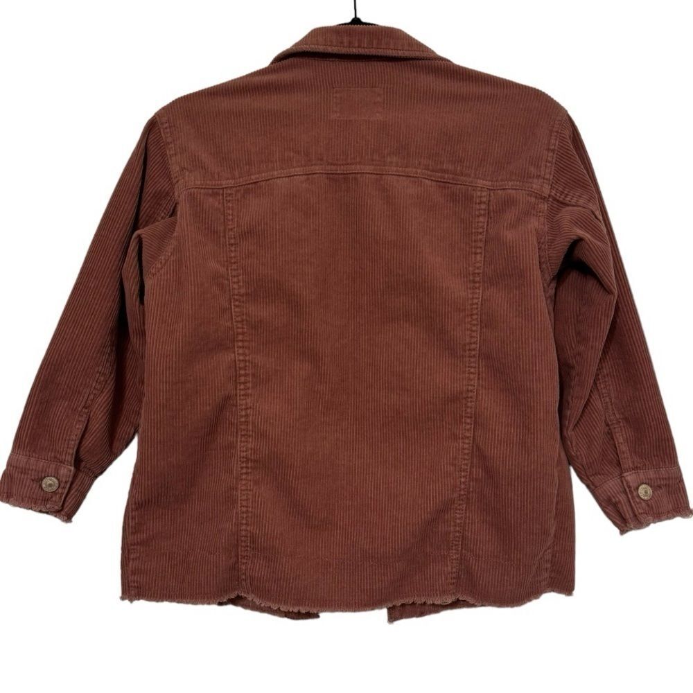 Zara Kids Corduroy Jean Jacket in Rust Brown Girl Size 10 - Picture 2 of 3